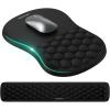 imageTECKNET Ergonomic Mouse Pad with Wrist RestKeyboard Pad and Mousepad with Wrist SupportMassage Design Effectively Relieves Carpal Tunnel Syndrome Suitable for Computers and LaptopsBlack2 in 1