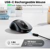 imageTECKNET Bluetooth Mouse  USB  BT50  BT30  Rechargeable Mouse FullSize Silent Click 6Level 4800 DPI Wireless Mice 3Device Switching for Laptop Computer iPad MacBookBlack