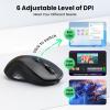 imageTECKNET Bluetooth Mouse  USB  BT50  BT30  Rechargeable Mouse FullSize Silent Click 6Level 4800 DPI Wireless Mice 3Device Switching for Laptop Computer iPad MacBookBlack