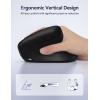 imageTECKNET Ergonomic Mouse Wireless Vertical Mouse 4800 DPI Rechargeable Bluetooth Mice for Carpal Tunnel Right Hand 3Device Connectivity for Laptop PC MacBook BlackBlack