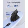 imageTECKNET Ergonomic Mouse Wireless Vertical Mouse 4800 DPI Rechargeable Bluetooth Mice for Carpal Tunnel Right Hand 3Device Connectivity for Laptop PC MacBook BlackBlack