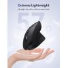 imageTECKNET Ergonomic Mouse Wireless Vertical Mouse 4800 DPI Rechargeable Bluetooth Mice for Carpal Tunnel Right Hand 3Device Connectivity for Laptop PC MacBook BlackBlack