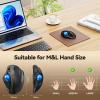 imageTECKNET Pro Wireless Trackball Mouse Bluetooth Mouse with Ergonomic Thumb Control USBC Rechargeable RGB Light Mice with Adjustable DPI 3Device Connectivity BT or 24Gfor PCMacLaptop  BlackBlack
