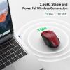imageTECKNET Pro Wireless Trackball Mouse Bluetooth Mouse with Ergonomic Thumb Control USBC Rechargeable RGB Light Mice with Adjustable DPI 3Device Connectivity BT or 24Gfor PCMacLaptop  BlackRed