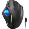 imageTECKNET Pro Wireless Trackball Mouse Bluetooth Mouse with Ergonomic Thumb Control USBC Rechargeable RGB Light Mice with Adjustable DPI 3Device Connectivity BT or 24Gfor PCMacLaptop  BlackBlack