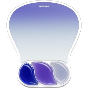 imageTECKNET Gel Mouse Pad with Wrist Rest Ergonomic Mouse Pad with Gel Wrist Support for Relieve Wrist Pain Comfortably  NonSlip Base ampamp Waterproof Surface for Office ampamp Home  BlackLight Blue