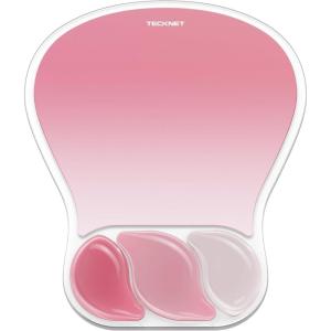 imageTECKNET Gel Mouse Pad with Wrist Rest Ergonomic Mouse Pad with Gel Wrist Support for Relieve Wrist Pain Comfortably  NonSlip Base ampamp Waterproof Surface for Office ampamp Home  BlackPink