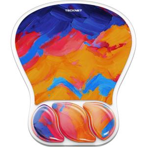 imageTECKNET Gel Mouse Pad with Wrist Rest Ergonomic Mouse Pad with Gel Wrist Support for Relieve Wrist Pain Comfortably  NonSlip Base ampamp Waterproof Surface for Office ampamp Home  BlackOil Painting