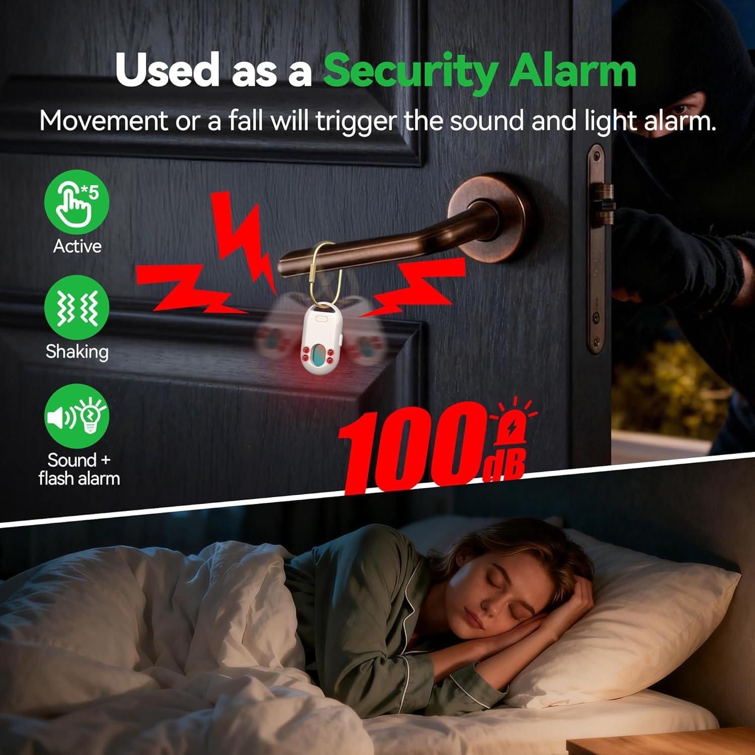 imageTECKNET 3in1 Air Tracker Tag 4Pack iOS Only Rechargeable Smart Bluetooth Tracker 100dB Alarm ampamp Hidden Camera Detection Compatible with Apple Find My Item Finder for Keys Luggage Wallet Pet