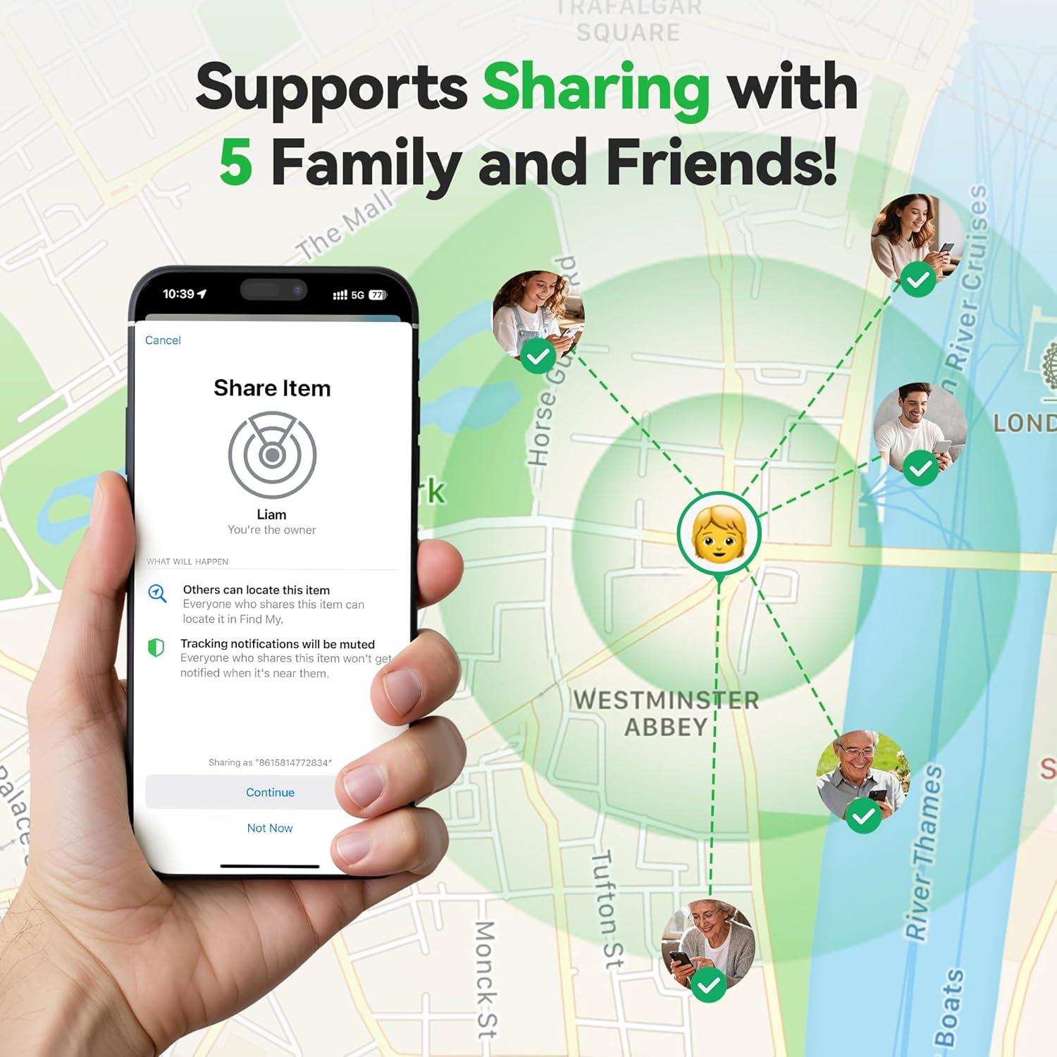 imageTECKNET 3in1 Air Tracker Tag 4Pack iOS Only Rechargeable Smart Bluetooth Tracker 100dB Alarm ampamp Hidden Camera Detection Compatible with Apple Find My Item Finder for Keys Luggage Wallet Pet