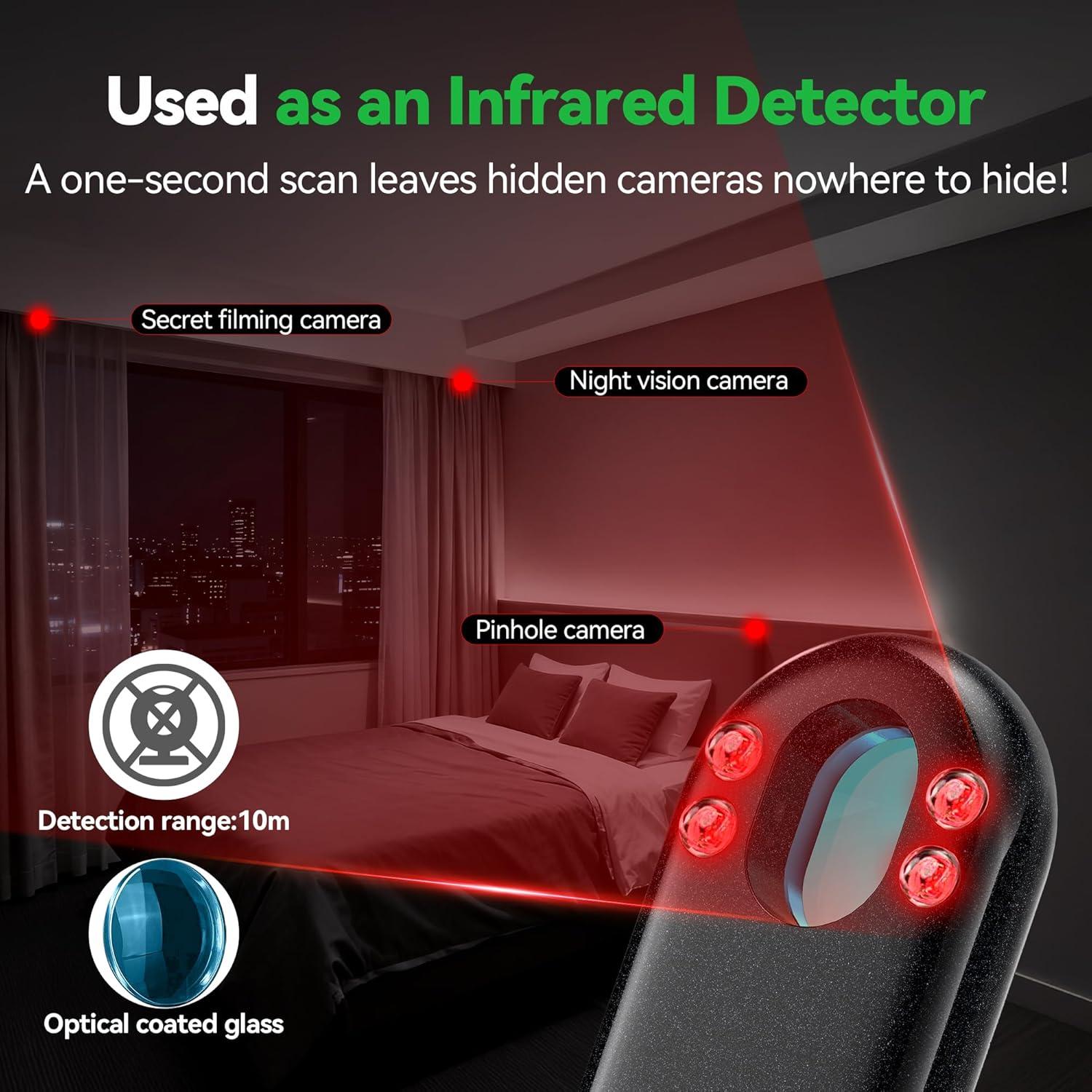 imageTECKNET 3in1 Air Tracker Tag 4Pack iOS Only Rechargeable Smart Bluetooth Tracker 100dB Alarm ampamp Hidden Camera Detection Compatible with Apple Find My Item Finder for Keys Luggage Wallet Pet