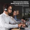 imageTECKNET Wireless Headset for Work 40Hrs Worktime AI Noise Cancelling Computer Headphones with Charging Base Bluetooth Headset with Mic ampamp USB Dongle for PCLaptopCall CenterUpgraded