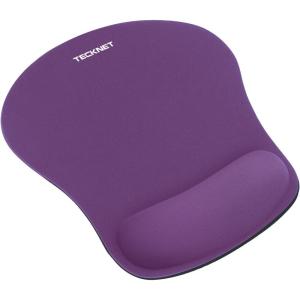 imageTECKNET Ergonomic Mouse Pad with Wrist Rest Soft Mousepad with Massage Design Memory Foam and NonSlip PU Base for Pain Relief Gaming Mouse Pad for Desk Home Office 12x8 Inches Black WhitePurple