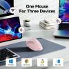 image:imageTECKNET Ergonomic Mouse Wireless Bluetooth Vertical Mouse 4800 DPI Optical Tracking 6 Adjustable DPI Quiet Clicks 24GHz with USB A Receiver 12 Months Battery 6 Buttons Wide CompatibilityPink