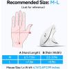 image:imageTECKNET Ergonomic Mouse Wireless Bluetooth Vertical Mouse 4800 DPI Optical Tracking 6 Adjustable DPI Quiet Clicks 24GHz with USB A Receiver 12 Months Battery 6 Buttons Wide CompatibilityWhite