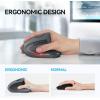 image:imageTECKNET Ergonomic Mouse Wireless Bluetooth Vertical Mouse 4800 DPI Optical Tracking 6 Adjustable DPI Quiet Clicks 24GHz with USB A Receiver 12 Months Battery 6 Buttons Wide CompatibilityLight Gray