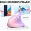 image:imageTECKNET Ergonomic Mouse Wireless Bluetooth Vertical Mouse 4800 DPI Optical Tracking 6 Adjustable DPI Quiet Clicks 24GHz with USB A Receiver 12 Months Battery 6 Buttons Wide CompatibilityPinkPurple