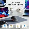 image:imageTECKNET Ergonomic Mouse Wireless Bluetooth Vertical Mouse 4800 DPI Optical Tracking 6 Adjustable DPI Quiet Clicks 24GHz with USB A Receiver 12 Months Battery 6 Buttons Wide CompatibilityLight Gray
