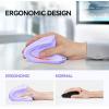 image:imageTECKNET Ergonomic Mouse Wireless Bluetooth Vertical Mouse 4800 DPI Optical Tracking 6 Adjustable DPI Quiet Clicks 24GHz with USB A Receiver 12 Months Battery 6 Buttons Wide CompatibilityPurple