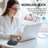 image:imageTECKNET Ergonomic Mouse Wireless Bluetooth Vertical Mouse 4800 DPI Optical Tracking 6 Adjustable DPI Quiet Clicks 24GHz with USB A Receiver 12 Months Battery 6 Buttons Wide CompatibilityLight Gray