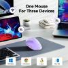 image:imageTECKNET Ergonomic Mouse Wireless Bluetooth Vertical Mouse 4800 DPI Optical Tracking 6 Adjustable DPI Quiet Clicks 24GHz with USB A Receiver 12 Months Battery 6 Buttons Wide CompatibilityPurple