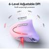 image:imageTECKNET Ergonomic Mouse Wireless Bluetooth Vertical Mouse 4800 DPI Optical Tracking 6 Adjustable DPI Quiet Clicks 24GHz with USB A Receiver 12 Months Battery 6 Buttons Wide CompatibilityPinkPurple