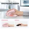 image:imageTECKNET Ergonomic Mouse Wireless Bluetooth Vertical Mouse 4800 DPI Optical Tracking 6 Adjustable DPI Quiet Clicks 24GHz with USB A Receiver 12 Months Battery 6 Buttons Wide CompatibilityPink