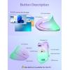 image:imageTECKNET Ergonomic Mouse Wireless Rechargeable Mouse Silent for Carpal Tunnel Right Hand 24GHz USB Vertical Mouse Wireless for Laptop 5 Adjustable 4800 DPI Computer MacBook DesktopGreen and Purple