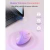 image:imageTECKNET Ergonomic Mouse Wireless Rechargeable Mouse Silent for Carpal Tunnel Right Hand 24GHz USB Vertical Mouse Wireless for Laptop 5 Adjustable 4800 DPI Computer MacBook DesktopPink and Purple