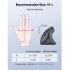 image:imageTECKNET Ergonomic Mouse Wireless Rechargeable Mouse Silent for Carpal Tunnel Right Hand 24GHz USB Vertical Mouse Wireless for Laptop 5 Adjustable 4800 DPI Computer MacBook DesktopLight Gray