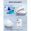 image:imageTECKNET Ergonomic Mouse Wireless Rechargeable Mouse Silent for Carpal Tunnel Right Hand 24GHz USB Vertical Mouse Wireless for Laptop 5 Adjustable 4800 DPI Computer MacBook DesktopLight White