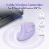 image:imageTECKNET Ergonomic Mouse Wireless Rechargeable Mouse Silent for Carpal Tunnel Right Hand 24GHz USB Vertical Mouse Wireless for Laptop 5 Adjustable 4800 DPI Computer MacBook DesktopPurple