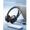 image:imageTECKNET Wireless Headset with Mic for Work V60 Bluetooth Headset with AI NoiseCancelling Microphone amp USBA Dongle 50H Playtime amp Mute OnEar Headphones for PC Laptop Phone Office amp TruckerBlack