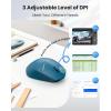 image:imageTECKNET Wireless Mouse 24GHz Computer Mouse 3 Adjustable DPI Silent Mouse with USB A Receiver 3 Buttons 24 Months Battery Life Ergonomic Wireless Mouse for Laptop PC Mac DesktopBlueBlue