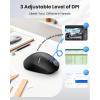 image:imageTECKNET Wireless Mouse 24GHz Computer Mouse 3 Adjustable DPI Silent Mouse with USB A Receiver 3 Buttons 24 Months Battery Life Ergonomic Wireless Mouse for Laptop PC Mac DesktopBlueBlack