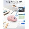 image:imageTECKNET Wireless Mouse 24GHz Computer Mouse 3 Adjustable DPI Silent Mouse with USB A Receiver 3 Buttons 24 Months Battery Life Ergonomic Wireless Mouse for Laptop PC Mac DesktopBluePink