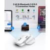 image:imageTECKNET Wireless Mouse Bluetooth Mouse BT5350 amp 24G Rechargeable Ergonomic Optical Mouse with 6 Adjustable DPI Side Scroll Quiet Clicks USB A Receiver 7 Buttons Wide Compatibility  BlackLight White