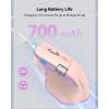 image:imageTECKNET Wireless Mouse Bluetooth Mouse BT5350 amp 24G Rechargeable Ergonomic Optical Mouse with 6 Adjustable DPI Side Scroll Quiet Clicks USB A Receiver 7 Buttons Wide Compatibility  BlackPink  Purple