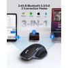 image:imageTECKNET Wireless Mouse Bluetooth Mouse BT5350 amp 24G Rechargeable Ergonomic Optical Mouse with 6 Adjustable DPI Side Scroll Quiet Clicks USB A Receiver 7 Buttons Wide Compatibility  BlackBlack  Blue
