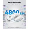image:imageTECKNET Wireless Mouse Bluetooth Mouse BT5350 amp 24G Rechargeable Ergonomic Optical Mouse with 6 Adjustable DPI Side Scroll Quiet Clicks USB A Receiver 7 Buttons Wide Compatibility  BlackLight White