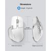 image:imageTECKNET Wireless Mouse Bluetooth Mouse BT5350 amp 24G Rechargeable Ergonomic Optical Mouse with 6 Adjustable DPI Side Scroll Quiet Clicks USB A Receiver 7 Buttons Wide Compatibility  BlackLight White