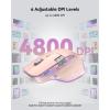 image:imageTECKNET Wireless Mouse Bluetooth Mouse BT5350 amp 24G Rechargeable Ergonomic Optical Mouse with 6 Adjustable DPI Side Scroll Quiet Clicks USB A Receiver 7 Buttons Wide Compatibility  BlackPink  Purple