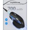 image:imageTECKNET Wireless Mouse Bluetooth Mouse BT5350 amp 24G Rechargeable Ergonomic Optical Mouse with 6 Adjustable DPI Side Scroll Quiet Clicks USB A Receiver 7 Buttons Wide Compatibility  BlackBlack  Blue