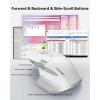 image:imageTECKNET Wireless Mouse Bluetooth Mouse BT5350 amp 24G Rechargeable Ergonomic Optical Mouse with 6 Adjustable DPI Side Scroll Quiet Clicks USB A Receiver 7 Buttons Wide Compatibility  BlackLight White