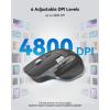 image:imageTECKNET Wireless Mouse Bluetooth Mouse BT5350 amp 24G Rechargeable Ergonomic Optical Mouse with 6 Adjustable DPI Side Scroll Quiet Clicks USB A Receiver 7 Buttons Wide Compatibility  BlackGrey