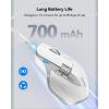 image:imageTECKNET Wireless Mouse Bluetooth Mouse BT5350 amp 24G Rechargeable Ergonomic Optical Mouse with 6 Adjustable DPI Side Scroll Quiet Clicks USB A Receiver 7 Buttons Wide Compatibility  BlackLight White