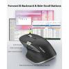 image:imageTECKNET Wireless Mouse Bluetooth Mouse BT5350 amp 24G Rechargeable Ergonomic Optical Mouse with 6 Adjustable DPI Side Scroll Quiet Clicks USB A Receiver 7 Buttons Wide Compatibility  BlackGrey