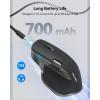 image:imageTECKNET Wireless Mouse Bluetooth Mouse BT5350 amp 24G Rechargeable Ergonomic Optical Mouse with 6 Adjustable DPI Side Scroll Quiet Clicks USB A Receiver 7 Buttons Wide Compatibility  BlackGrey