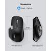 image:imageTECKNET Wireless Mouse Bluetooth Mouse BT5350 amp 24G Rechargeable Ergonomic Optical Mouse with 6 Adjustable DPI Side Scroll Quiet Clicks USB A Receiver 7 Buttons Wide Compatibility  BlackBlack