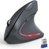 image:imageTECKNET Ergonomic Mouse Wireless Bluetooth Vertical Mouse 4800 DPI Optical Tracking 6 Adjustable DPI Quiet Clicks 24GHz with USB A Receiver 12 Months Battery 6 Buttons Wide CompatibilityLight Gray